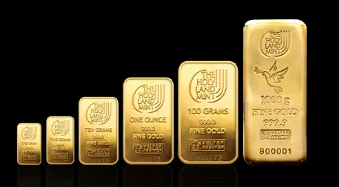 The Holy Land Mint 1g up to 1kg Gold Bars