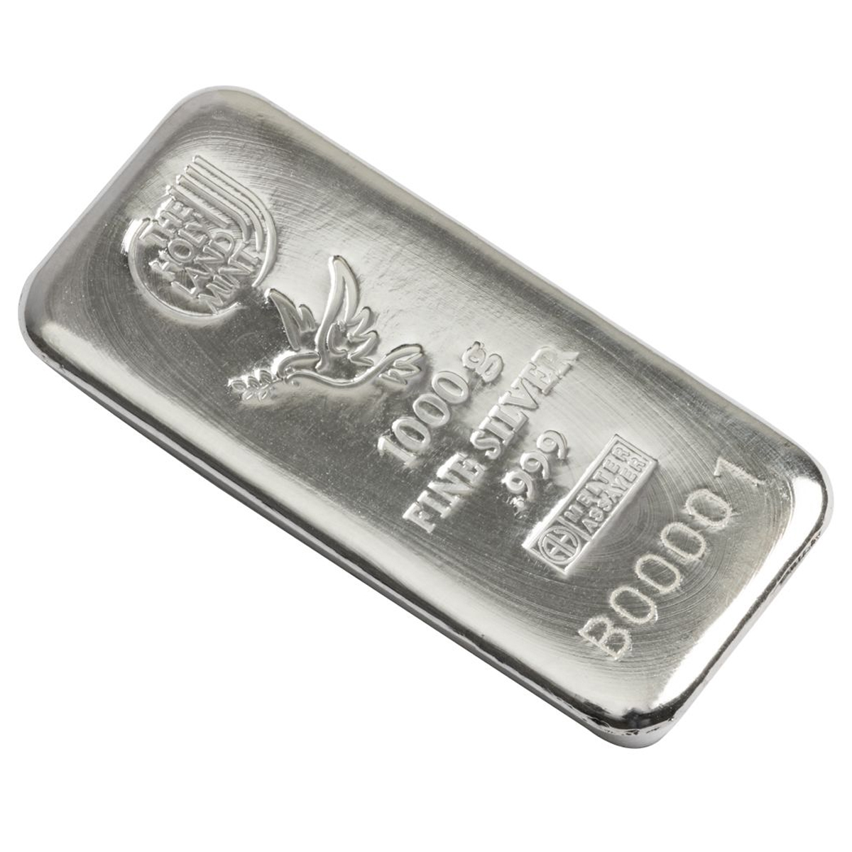 1000 grams Silver Cast Bar - Dove of Peace