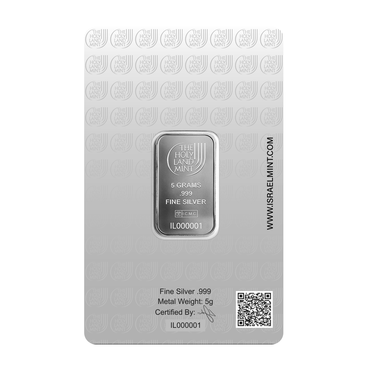 5 Grams Silver Bar - Dove of Peace