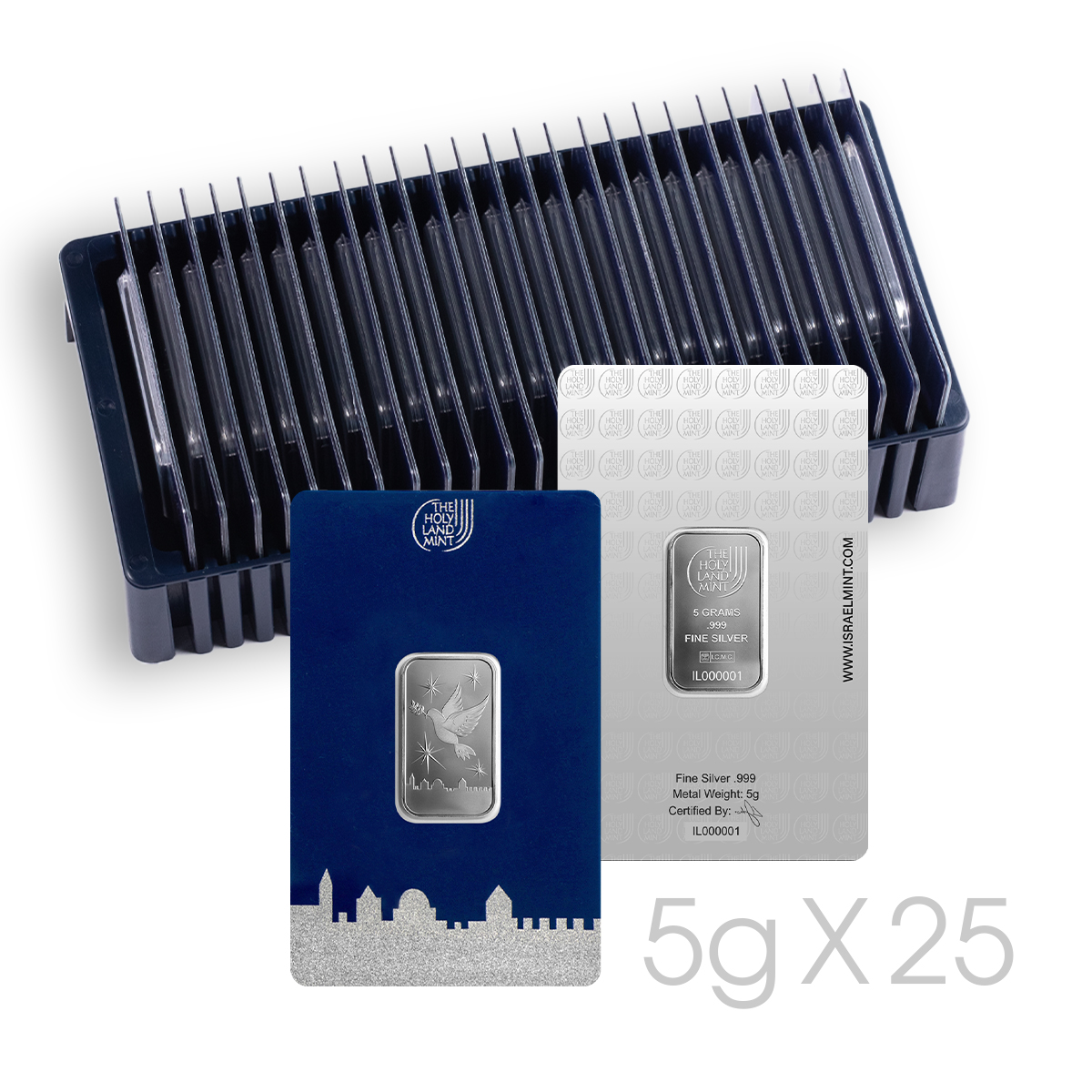 25x5 Grams Silver Bar - Dove of Peace