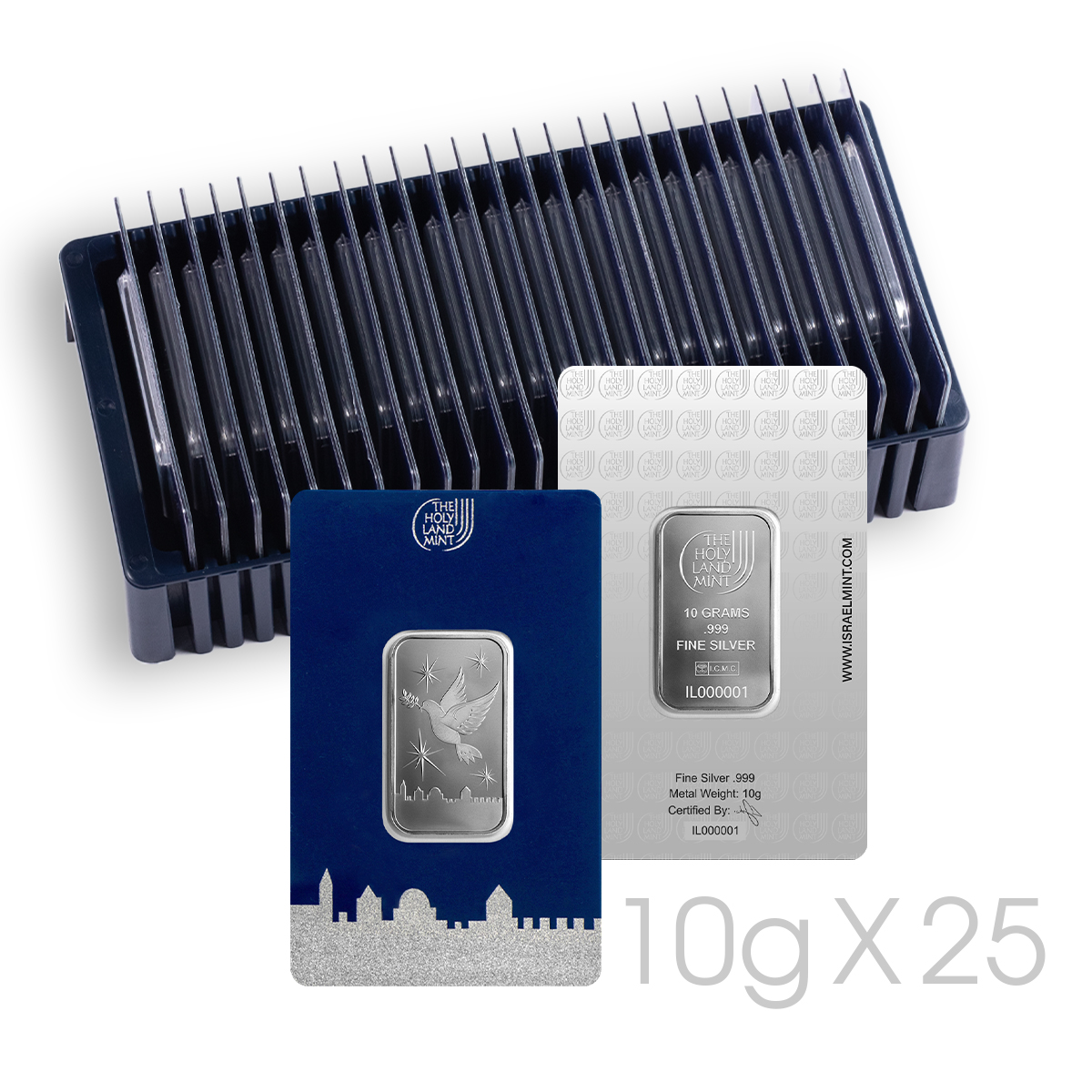 25x10 Grams Silver Bar - Dove of Peace