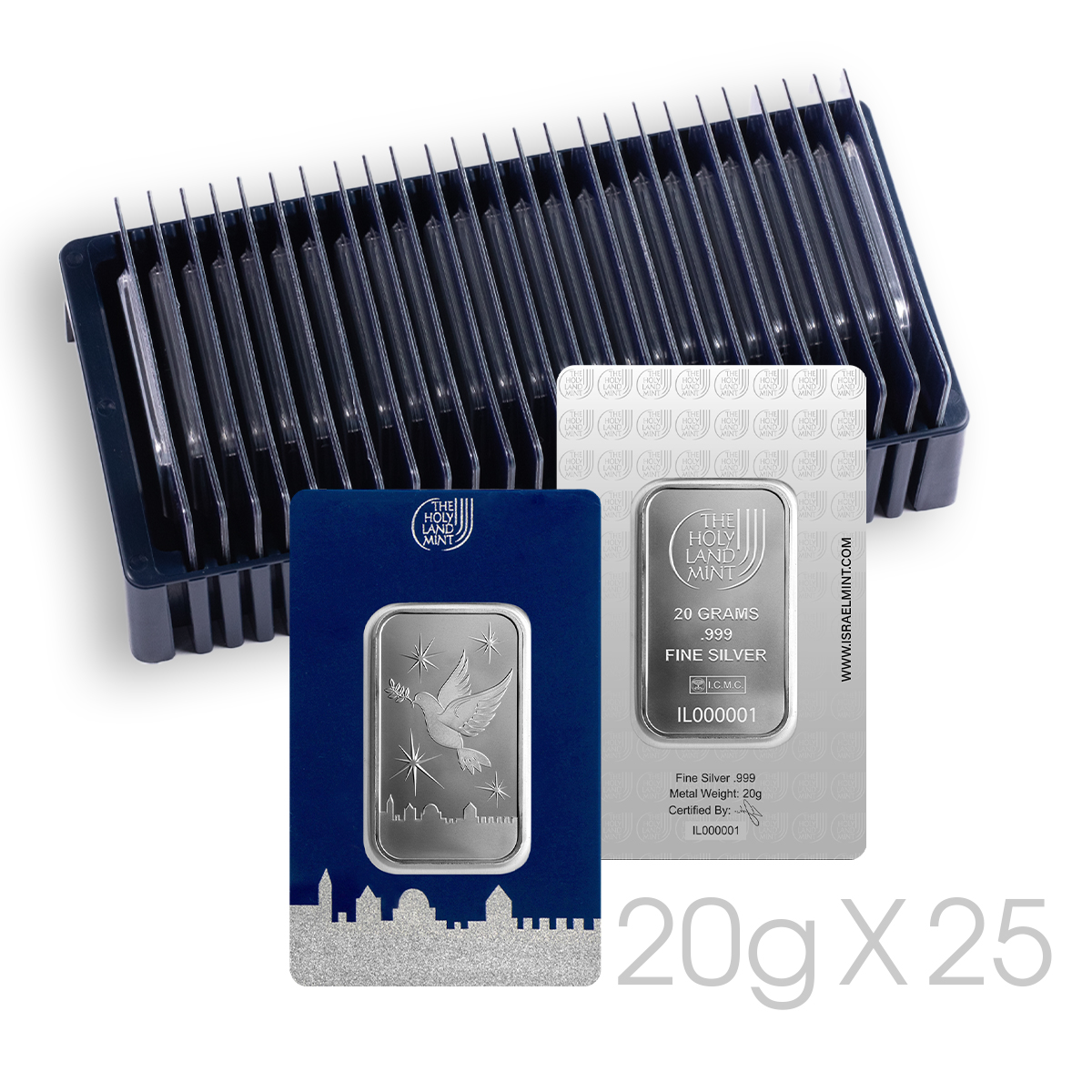 25x20 Grams Silver Bar - Dove of Peace