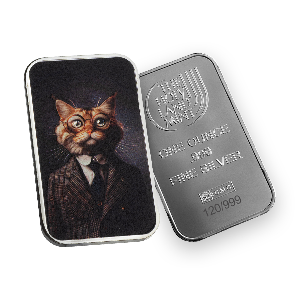 Einstein - Human Cats -  1 oz Silver .999 Colorized Bar (Limited Edition)