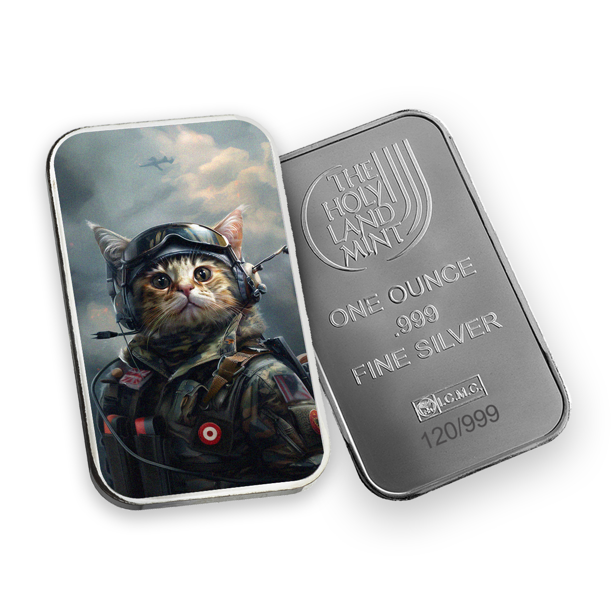 Sarge - Human Cats -  1 oz Silver .999 Colorized Bar (Limited Edition)