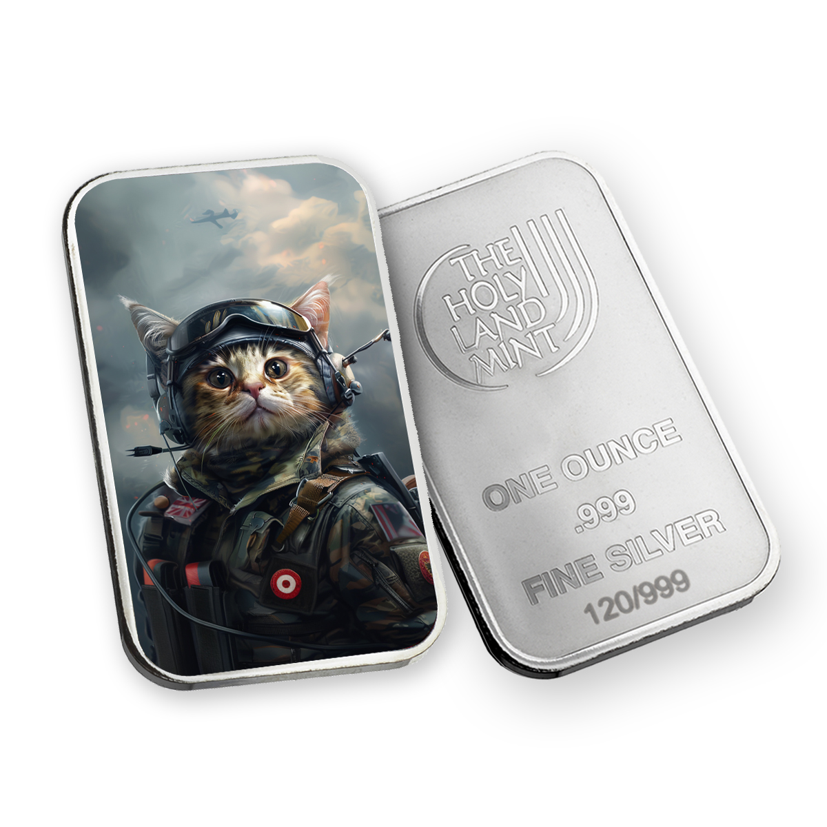 Sarge - Human Cats -  1 oz Silver .999 Colorized Bar (Limited Edition)