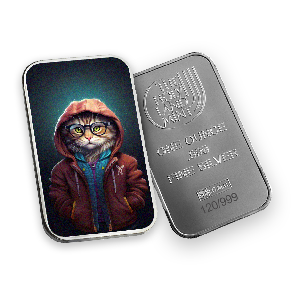 Olivia - Human Cats - 1 oz Silver .999 Colorized Bar (Limited Edition)