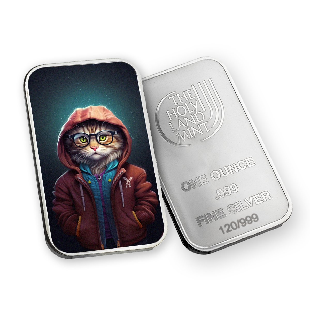Olivia - Human Cats - 1 oz Silver .999 Colorized Bar (Limited Edition)