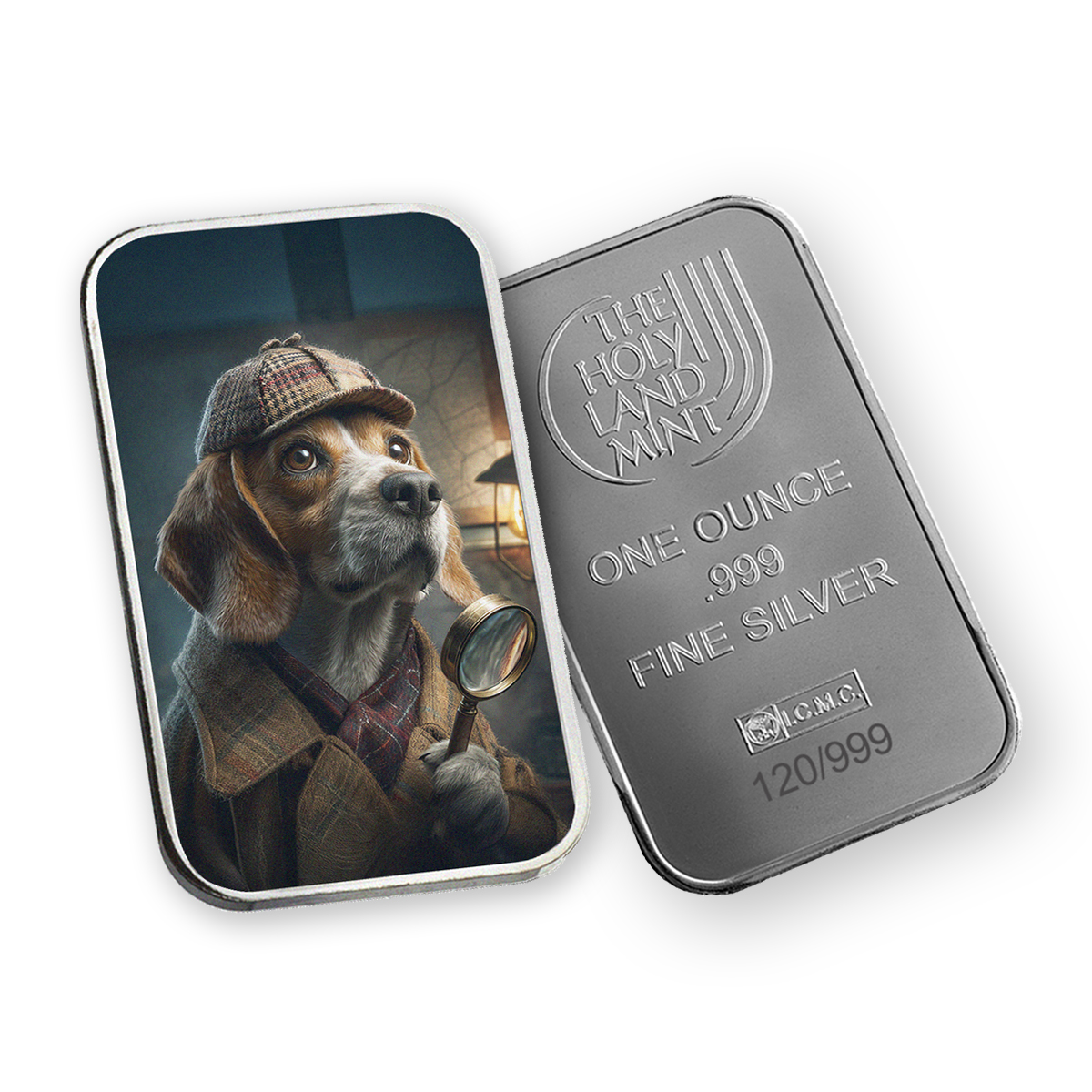 Sherlock - Human Dogs - 1 oz Silver .999 Colorized Bar (Limited Edition)