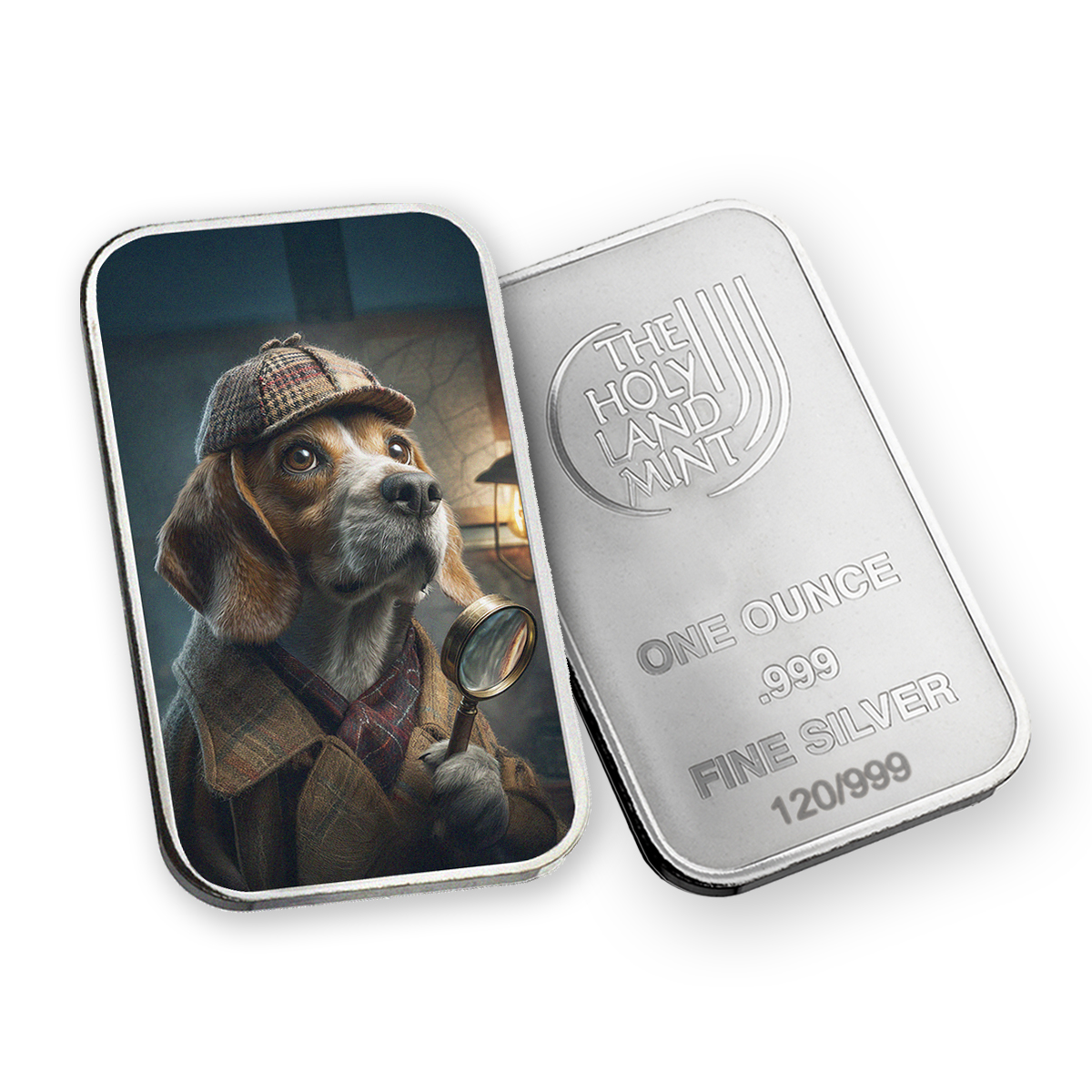 Sherlock - Human Dogs - 1 oz Silver .999 Colorized Bar (Limited Edition)