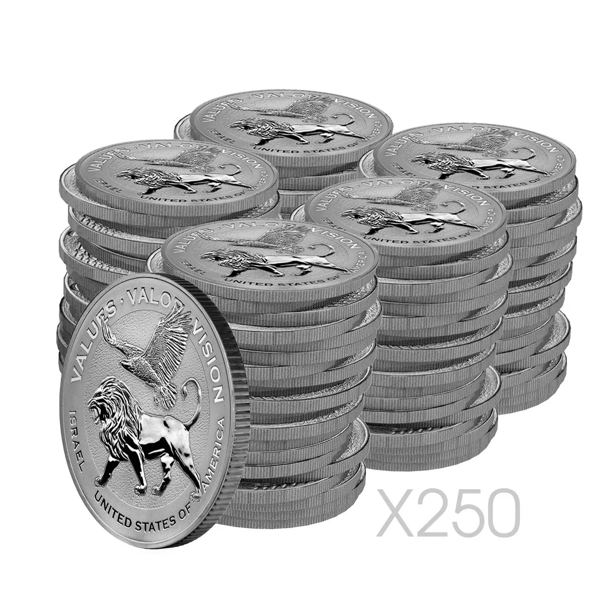 250 x 1 oz Silver Bullion - ISRAEL - USA