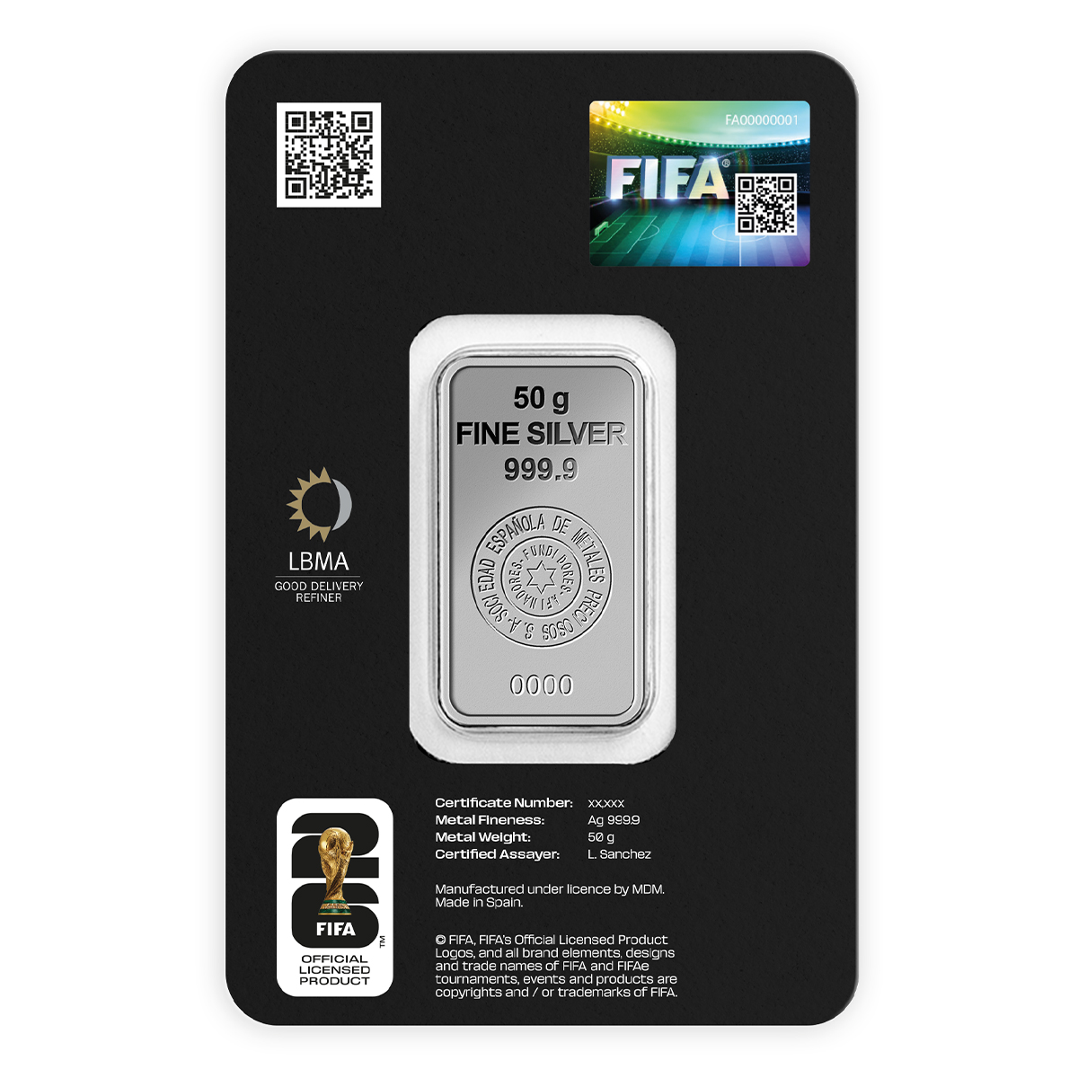 50 Grams Silver Bar - FIFA World Cup 2026