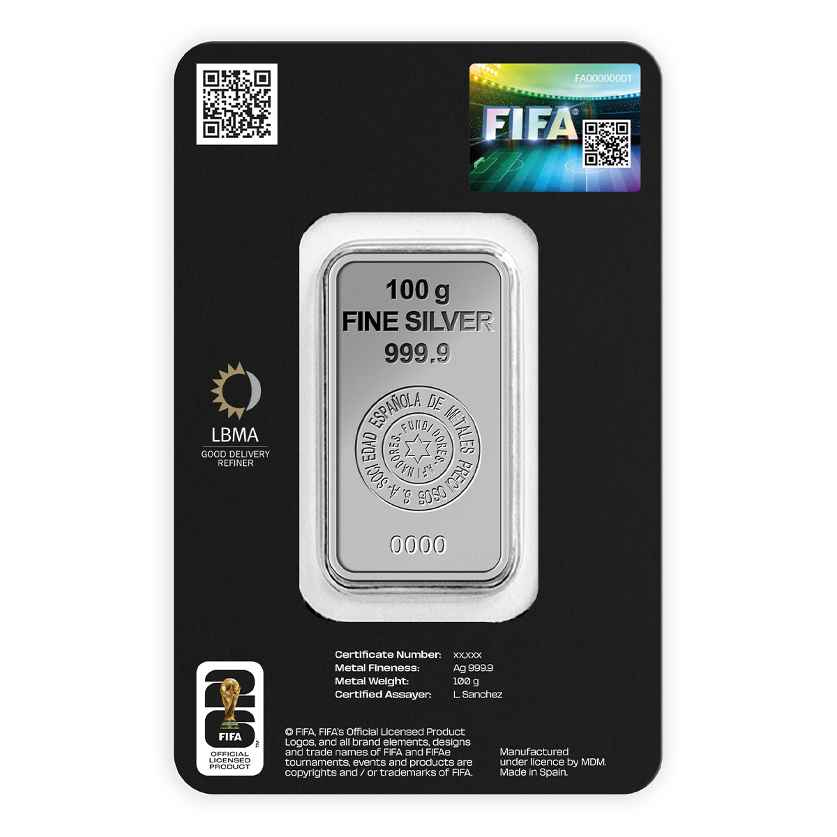 100 grams Silver Bar - FIFA World Cup 2026