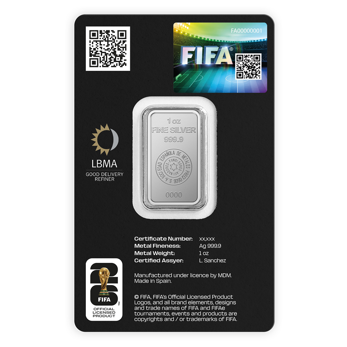 1 oz Silver Bar - FIFA World Cup 2026