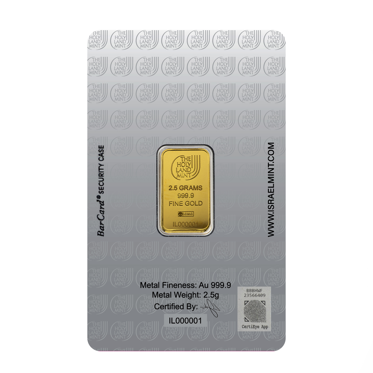 2.5 grams Gold Bar - Lion of Judah