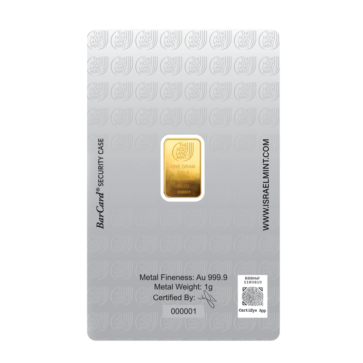 1 gram Gold Bar - Dove of Peace