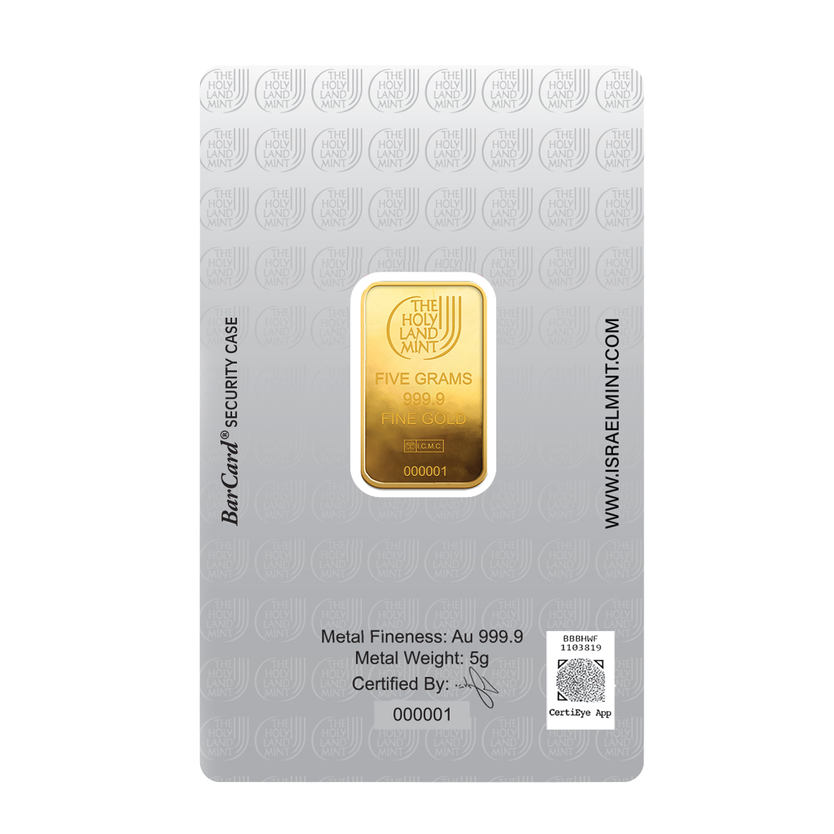 5 grams Gold Bar - Dove of Peace