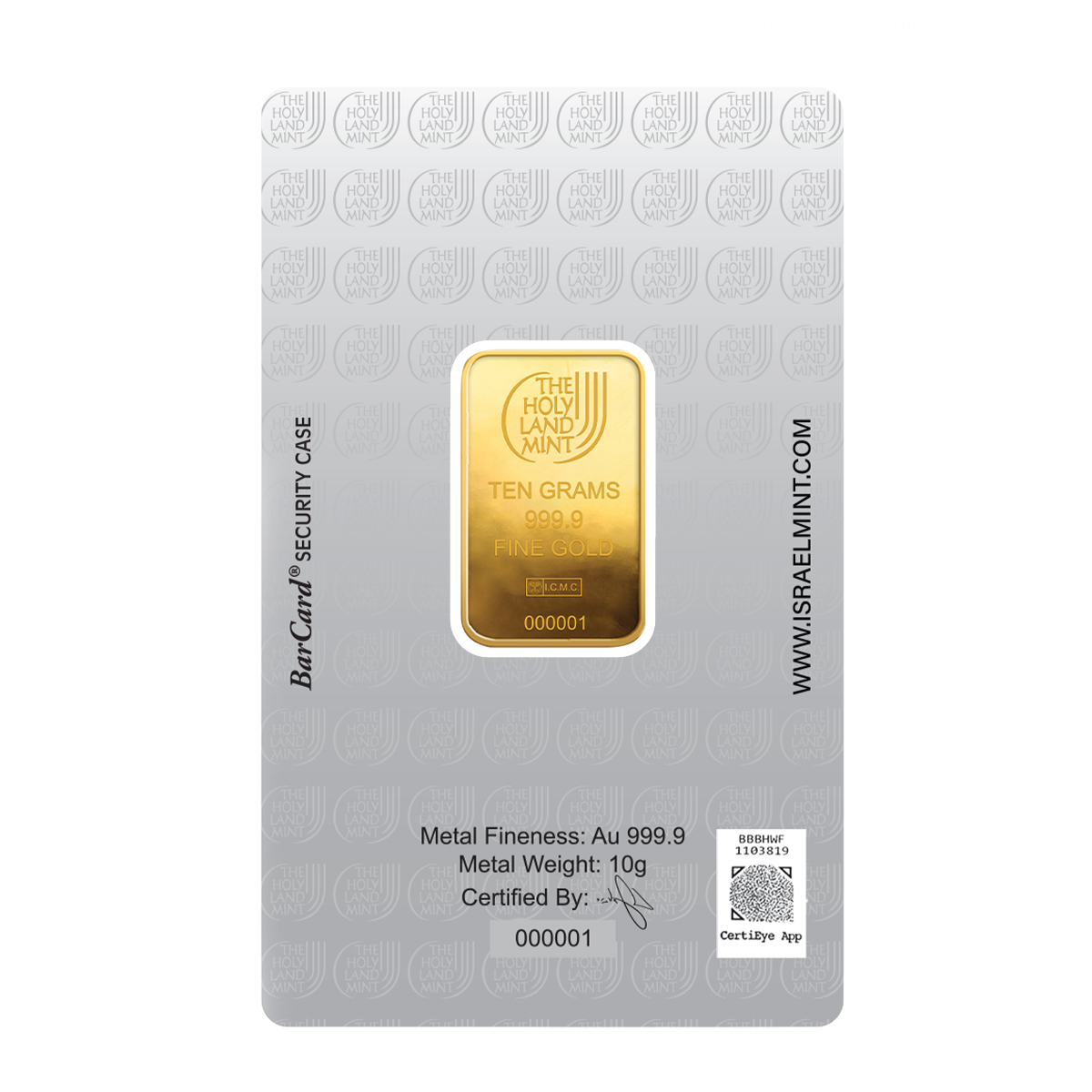 10 grams Gold Bar - Dove of Peace