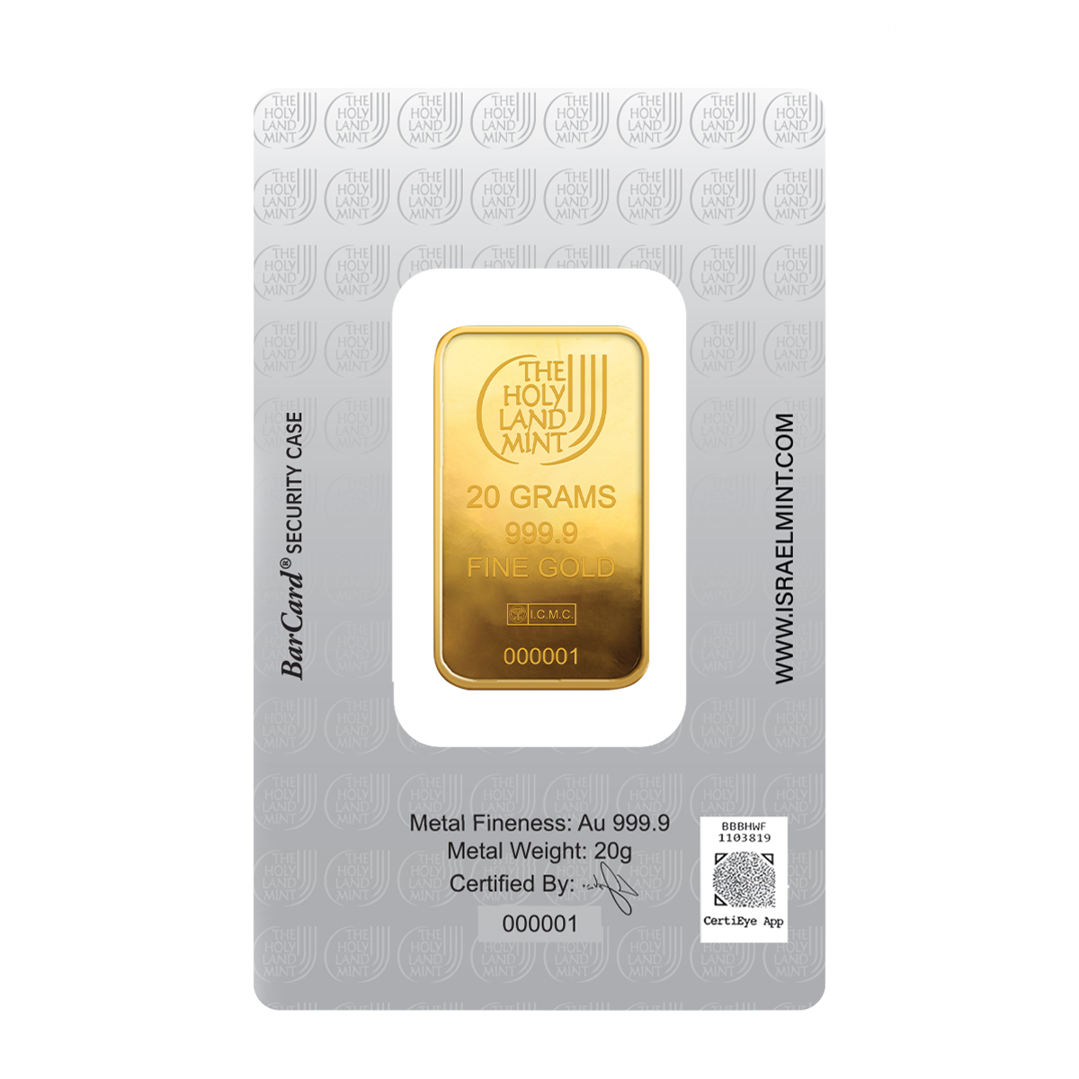 20 grams Gold Bar - Dove of Peace