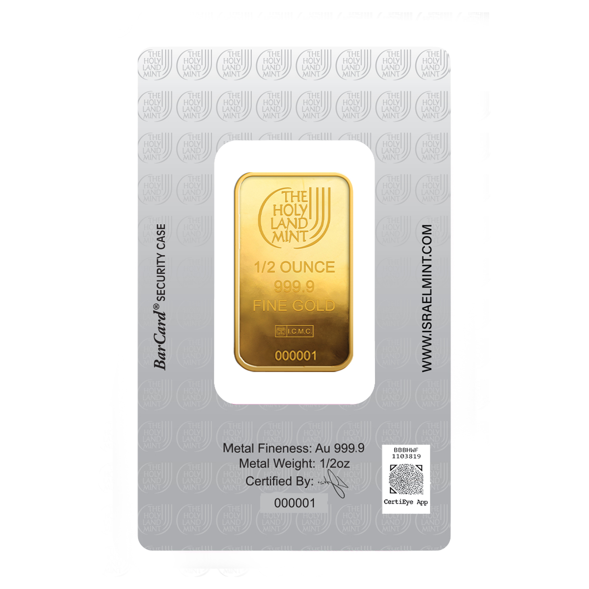 1/2 oz Gold Bar - Dove of Peace