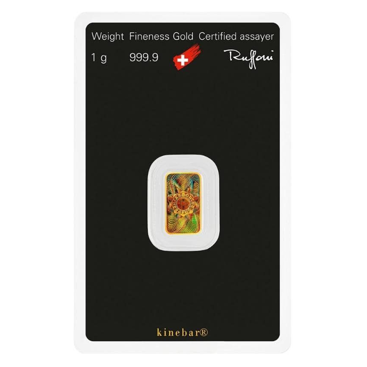 1 Gram Gold Bar - Kinebar Argor