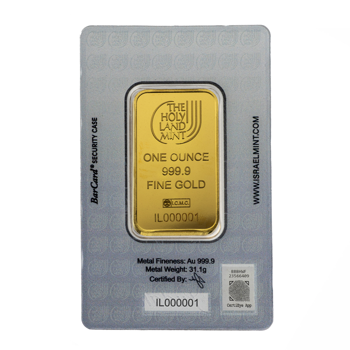 1 oz Gold Bar - Lion of Judah