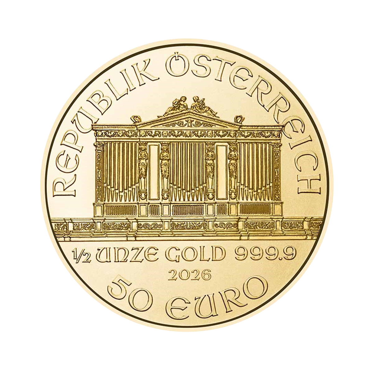 1/2 oz Gold Coin - Austrian Philharmonic 2026