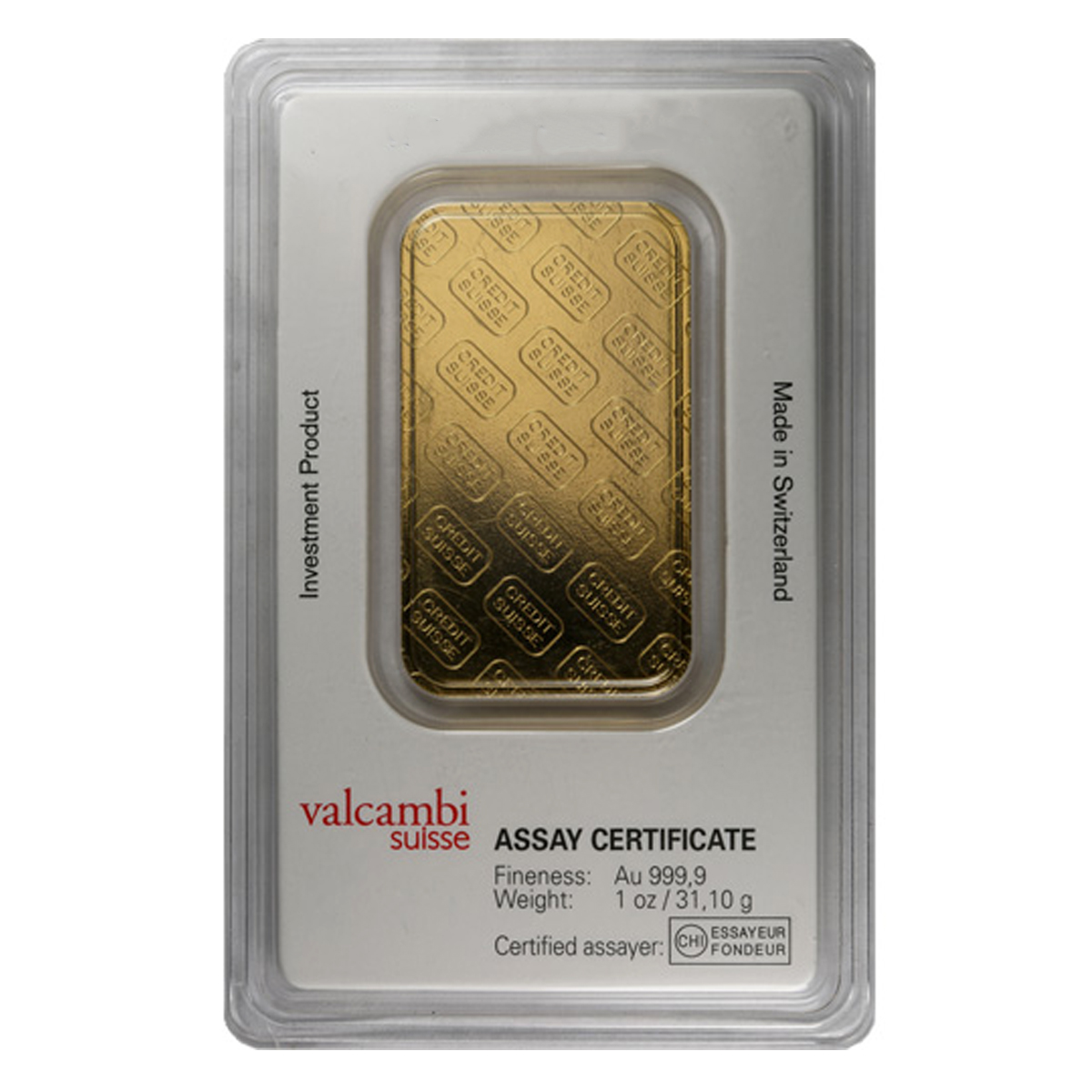 1 oz. Gold Bar - Credit Suisse