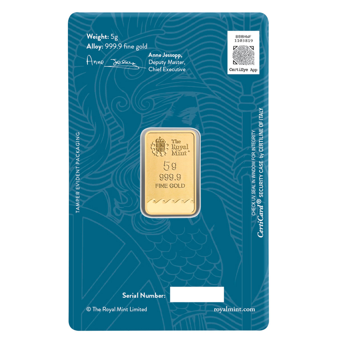 5 grams Gold Bar - Britannia