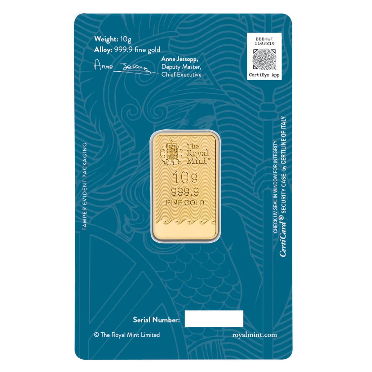 10 grams Gold Bar - Britannia