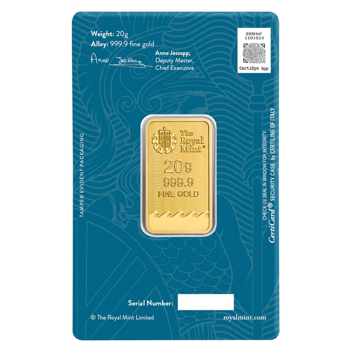 20 grams Gold Bar - BRITANNIA