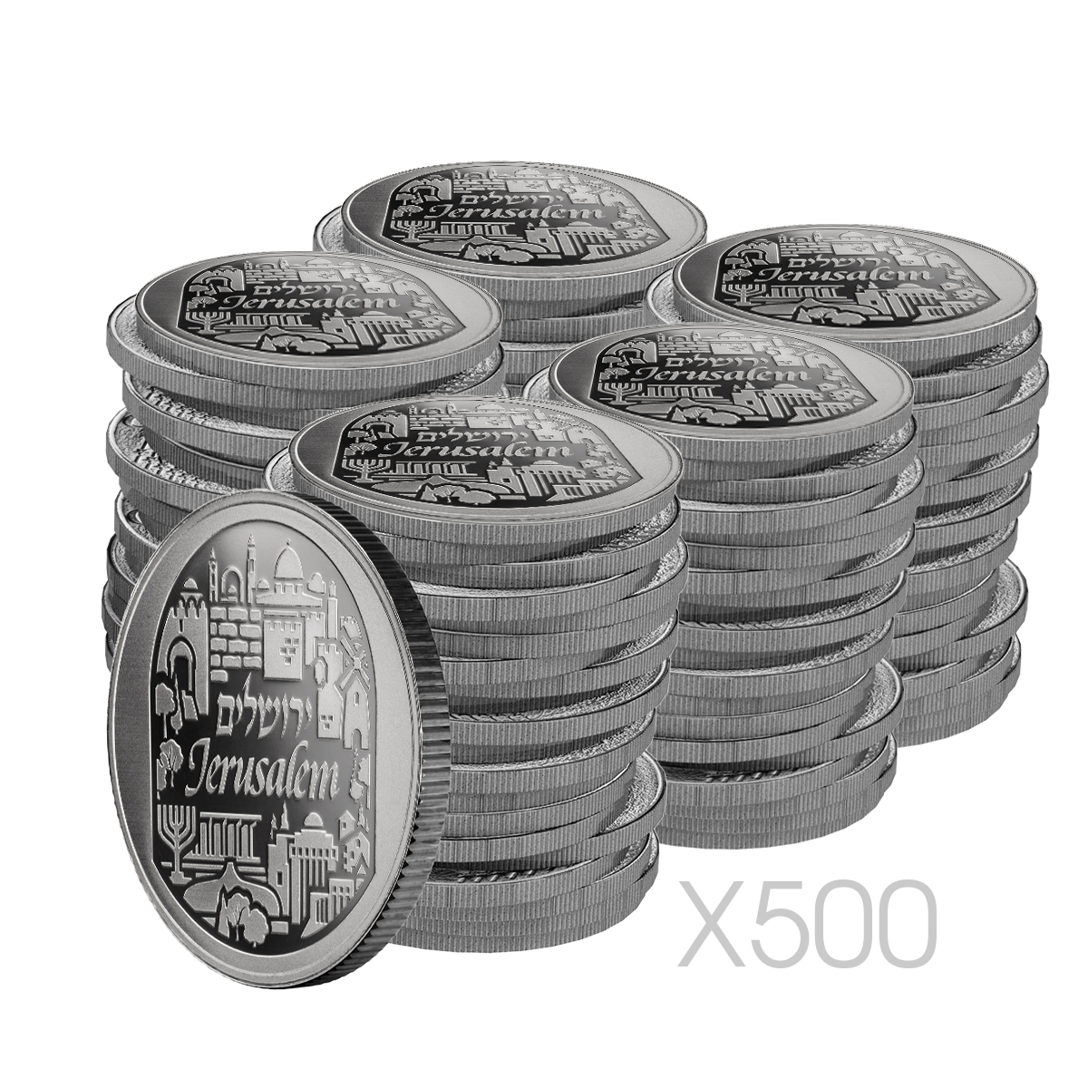 500 X 1 oz Silver Bullion - Jerusalem 2024