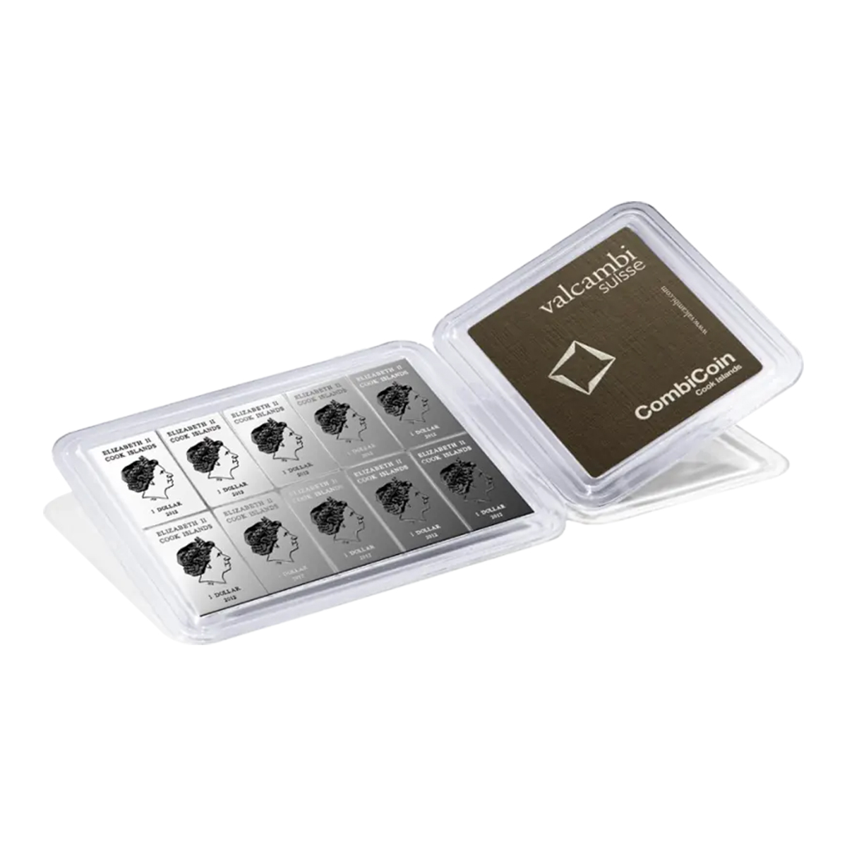 10 X 10 grams Silver coin - Combi-Coin Valcambi