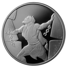 2016 Biblical Art Samson in the Philistine House BU Silver Coin 1NIS box COA 