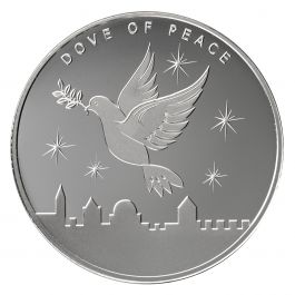 DOVE OF PEACE Jerusalem 1 Oz Lingotto Argento Israel 2024