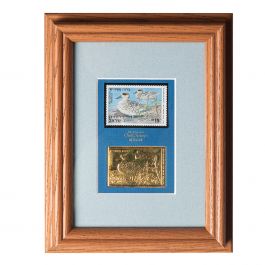 Papper Stemp Paper Stemp and Metallic Stamp in an Oak wood frame 1995