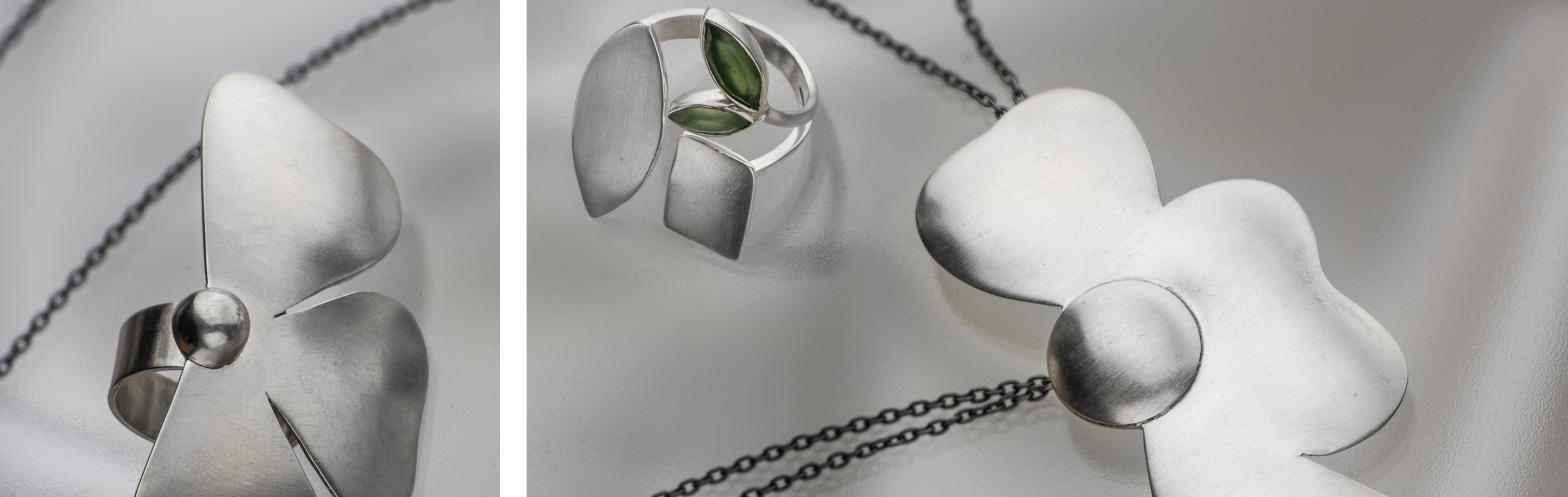 Clover Collection | Handmade 925 Sterling Silver Jewelry set with Natural Serpentine
