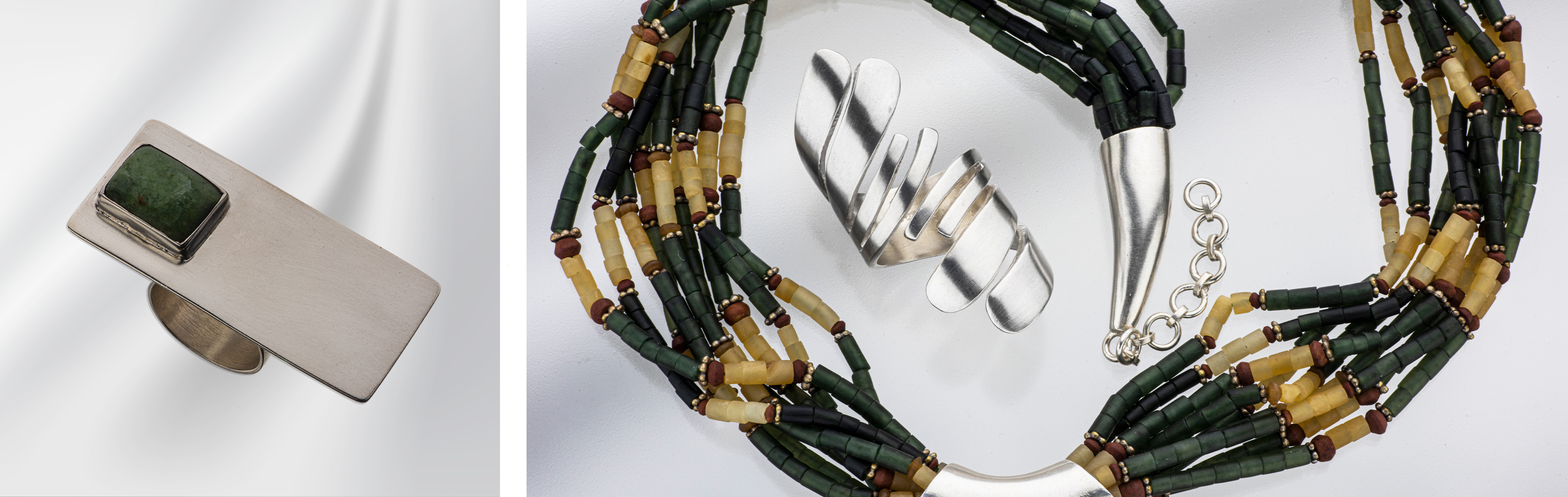 Sage Green Collection | 925 Sterling Silver Jewelry set with Polygram Jasper & Jade