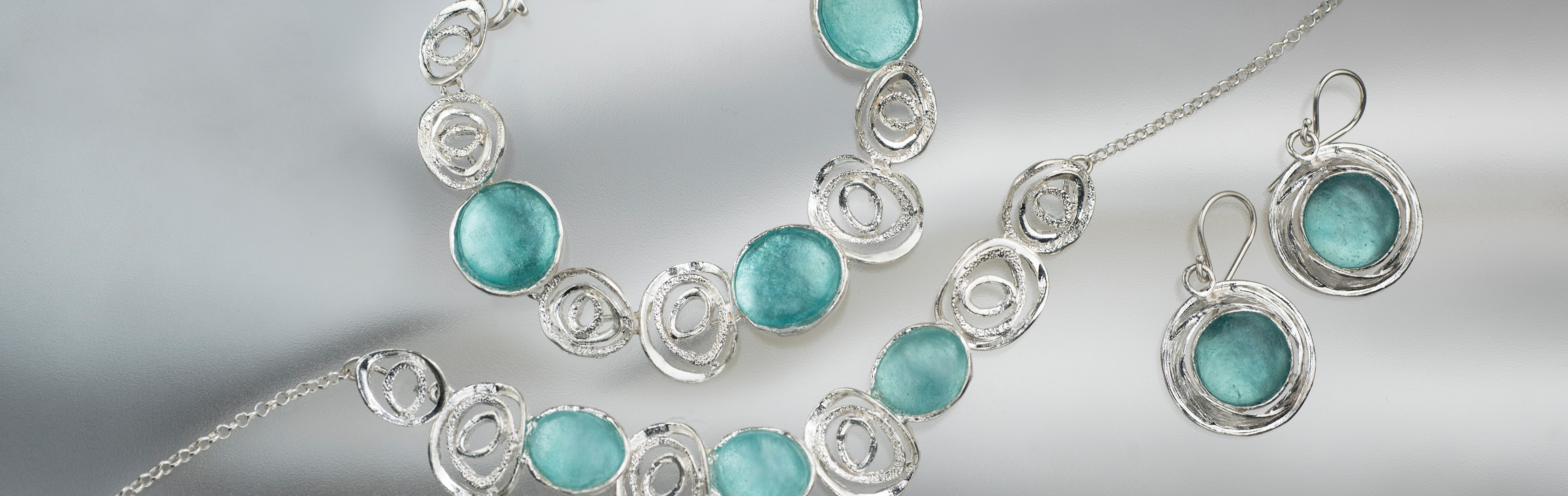 Roman Glass Spiral Collection | 925 Sterling Silver Jewelry with Roman Glass