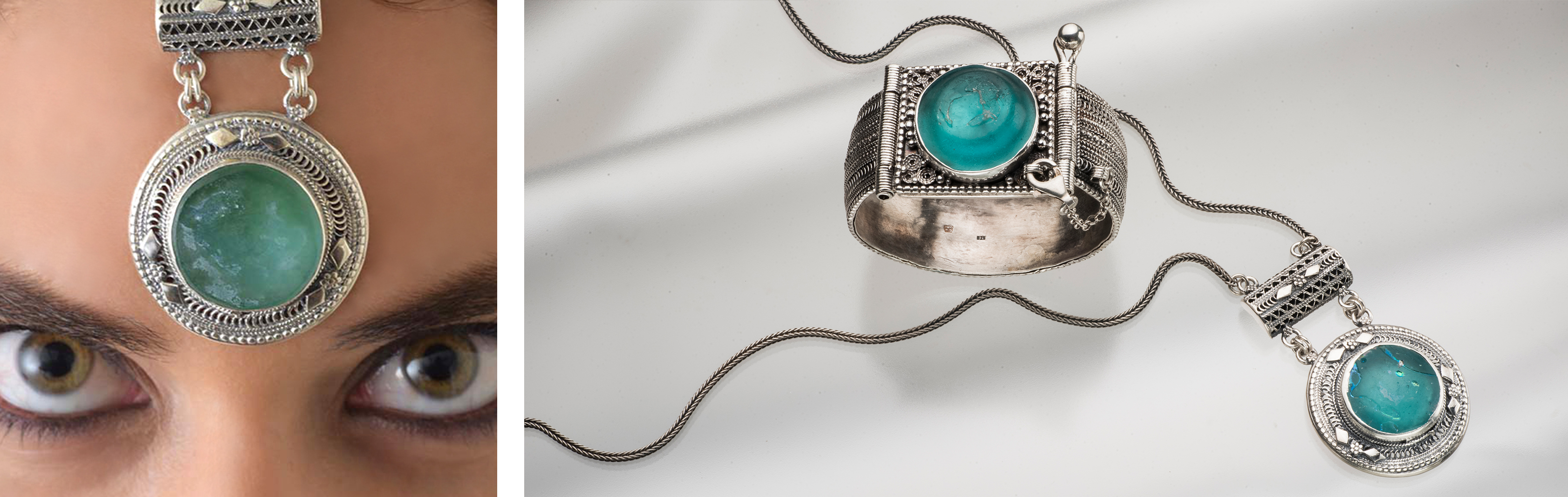 Roman Glass: The Classic Collection | Handmade 925 Sterling Siver Jewelry with Roman Glass