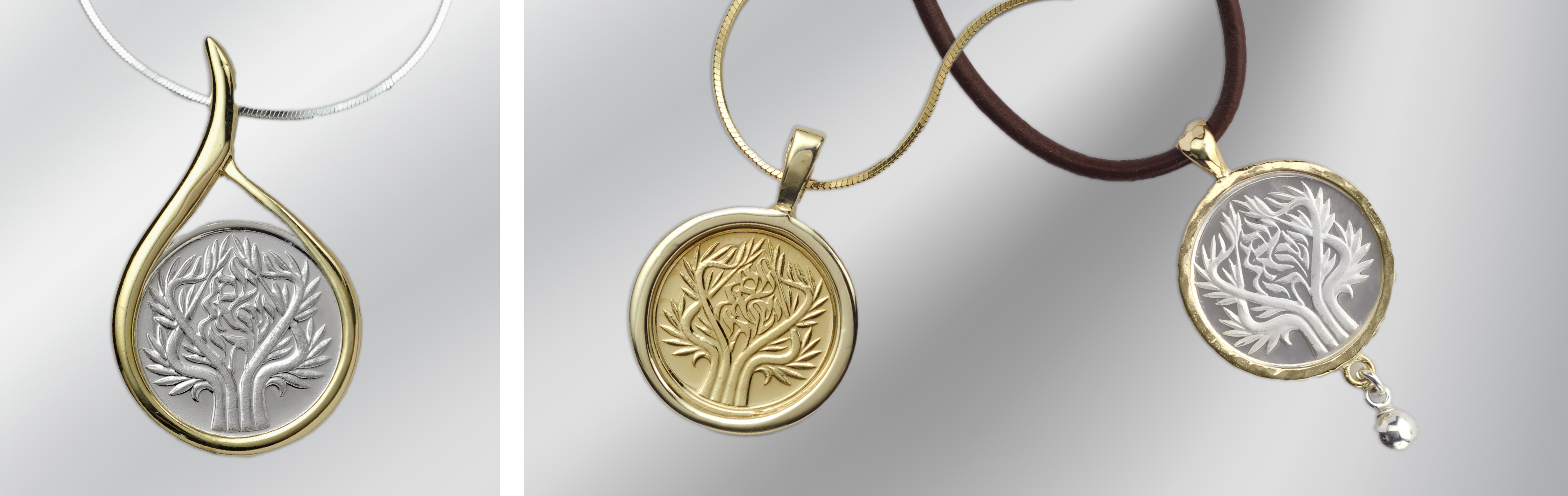 Tree of Life Adillion | State Medal set in 14K Gold and Silver Jewelry