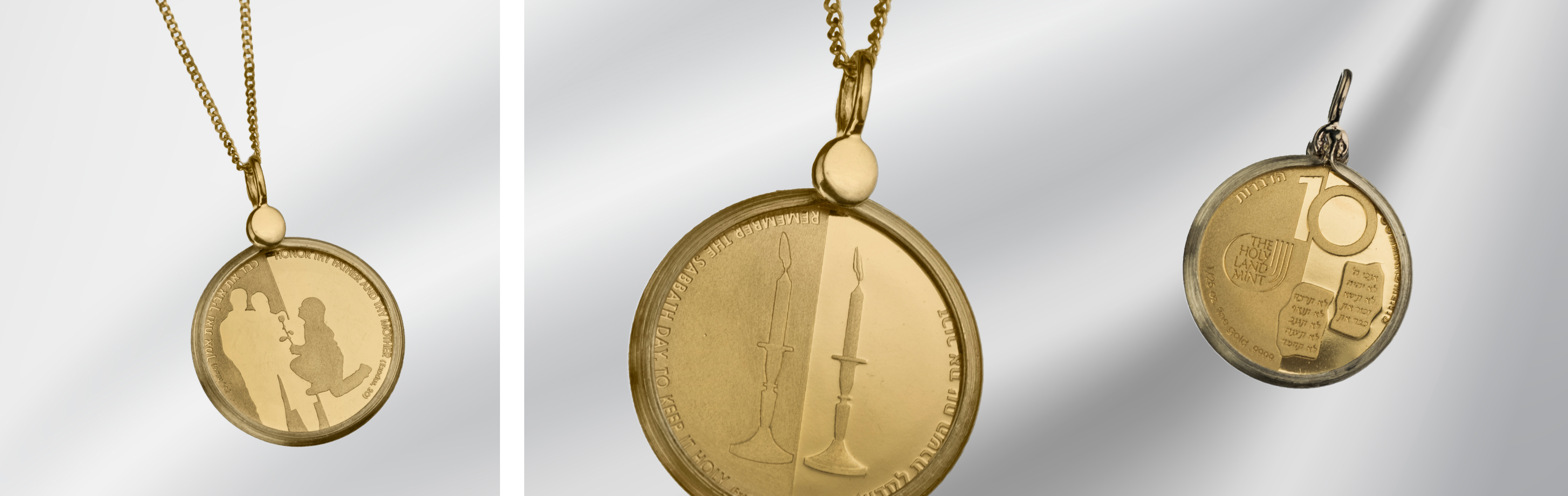 Ten Commandments Adillion | Official Medal set in 14K Gold Jewelry