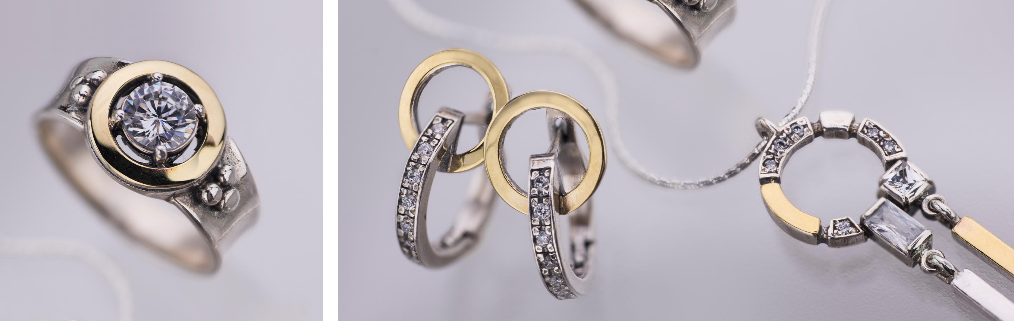 Touch of Sun Collection | 925 Sterling Silver & 9K Gold Jewelry with Zircon